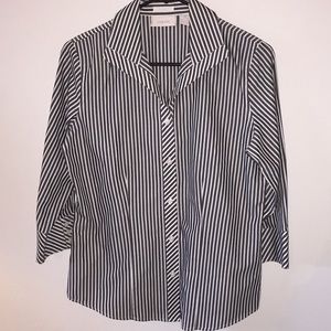 Chico’s classic button down stripes shirt size 0